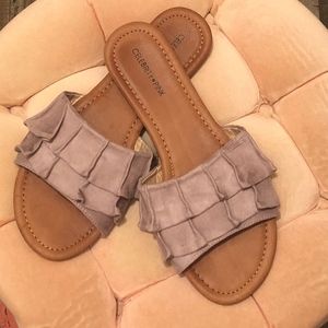 Lavender Suede Slides